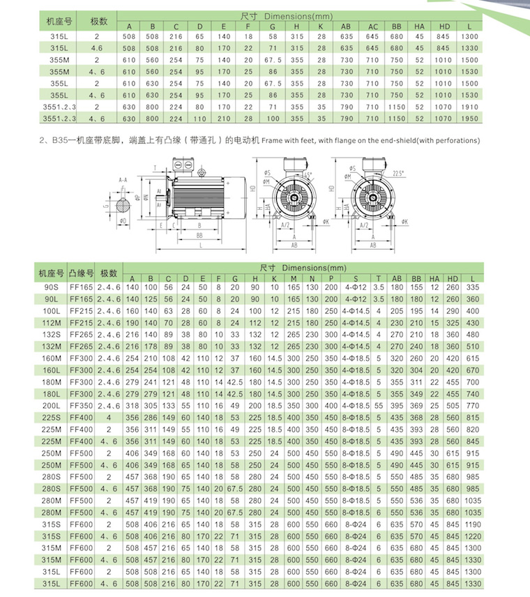 YE3電機(jī)安裝尺寸3